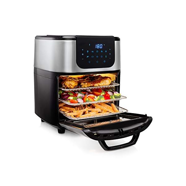 Princess-Air-Fryer-Oven-182075-1700-watt-11-Litre-10-Cook-Presets-Digital-Display-Accessories-exclusive Princess Air Fryer Oven Deluxe, 11 Litre, 1800 watt, 10 Cook Presets, Rotating Basket and Rotisserie Skewer, Digital…
