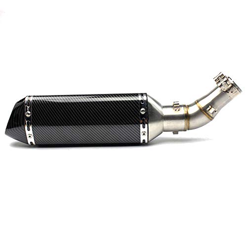 MGOD Motorcycle Middle Link Pipe, Stainless Steel Slip On Exhaust Middle Pipe for Yamaha R25 R3 MT03 2013-2018 Silver