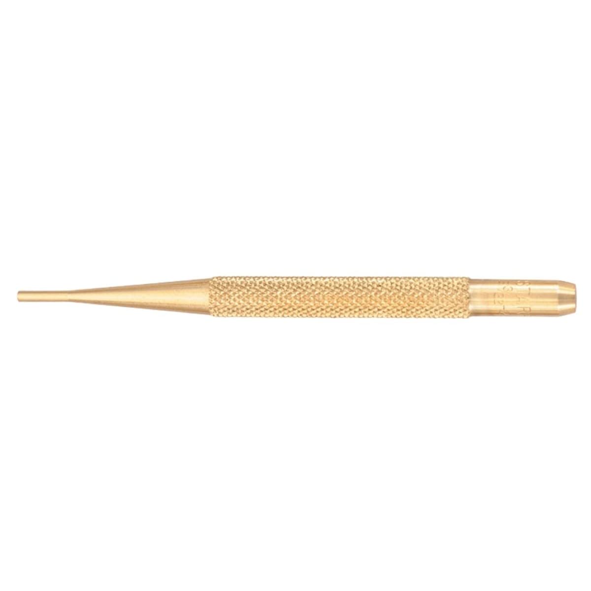 Starrett B565B Brass Drive Pin Punch, 4" Overall Length, 3/8" Pin Length, 3/32" Pin Diameter