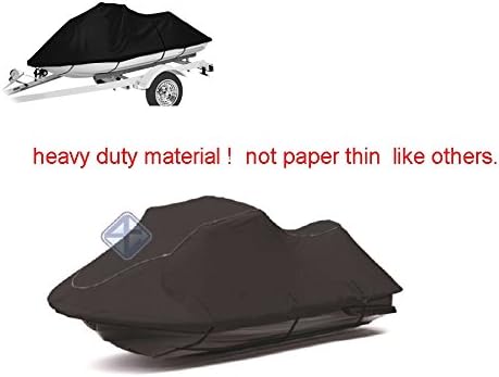P4 Heavy Duty Black Jetski Cover fits most 3 seater seat models size 127"-138" fits Seadoo GTR Yamaha Kawasaki Others
