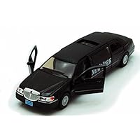 MW082 1999 Lincoln Town Car New York Stretch Limousine Taxi 1:38 diecast Black