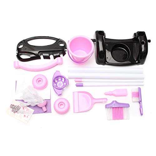House Cleaning Trolley Set Little Helper Kids Pretend Play Toy Cleaning Play Set w/ Broom , Mop , Trolley & Cleaning Accessories - Thumbnail 3