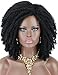 Kalyss 8 Inches Black Premium Synthetic Braidable Weaving Cuban Twist Hair Braids Wig Afro Kinky Braiding Twists Hair Wigs for Black Women,150% Density Full Thickness