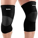 Mava Sports Knee Compression Sleeve Support for Men and Women. Perfect for Powerlifting, Weightlifting, Running, Gym Workout, Crossfit, Squats and Pain Relief
