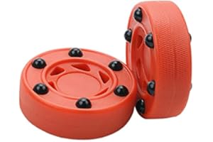 PETIT MANON 2 pcs Roller Hockey Game Puck, Street Hockey Puck, Inline Hockey for Indoor and Smooth Outdoor Courts (Orange)