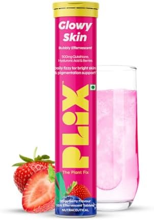 PLIX - THE PLANT FIX Glutathione Tablets With Vitamin C For Clear And  Youthful Skin (Pack Of 1, Strawberry)