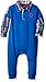 U.S. Polo Assn. Baby Boys' Long Sleeve 2 Fer Romper, Royal, 6/9M