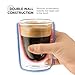 Luigi Bormioli Double Walled Glass Coffee Mugs - 10¼ Ounce (2 Pack) Double wall glass Insulated Espresso Cups for Cappucino, Latte, Perfect Tea Glasses Keeps Hot - Cold Beverages, Oven -Microwave safe