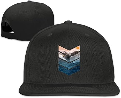 Sunrise Surfer Plain Adjustable Cool Snapback Hat Flatbrim Black