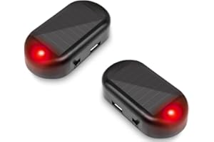 Shudyear Car Solar Power Simulated Dummy Alarm，Anti-Theft LED Flashing Security Light Fake lamp，with USB Charger Port，car security Accessories Universal for Most Cars(2pcs Red)