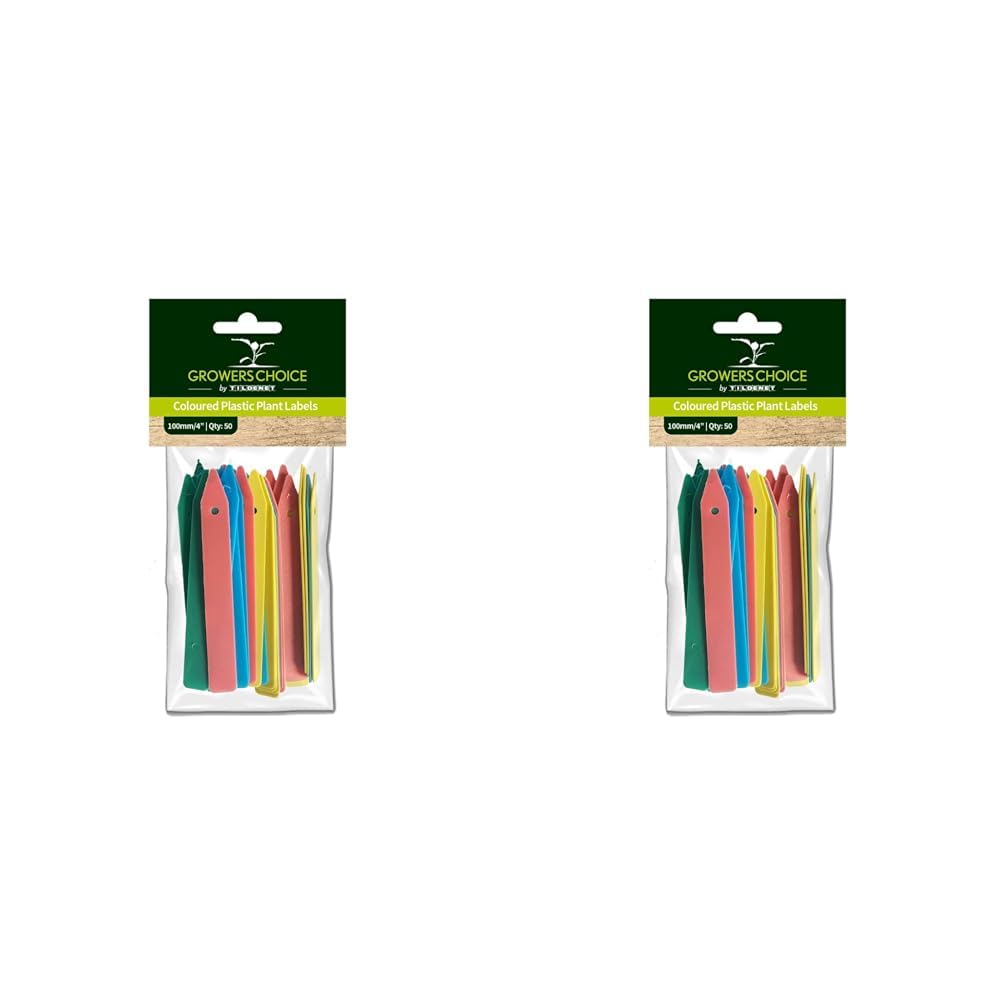 Tildenet 100 mm/ 4 inch Plastic Plant Labels, Multi-Color (Pack of 2)