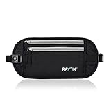 Raytix Travel Money Belt With RFID Transmissions -Secure, Hidden Travel Wallet (Black)