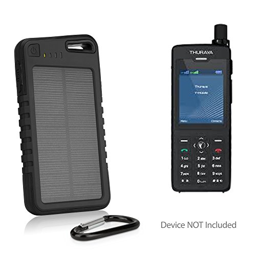 Thuraya XT-PRO DUAL Battery, BoxWave [Solar Rejuva PowerPack (5000mAh)] Solar Powered Backup Power Bank for Thuraya XT-PRO DUAL - Jet Black