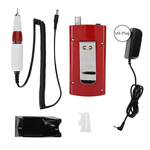 Electric Nail Drill, Manicure Machine, Rechargeable Electric Nail File Drill Device Pedicure Tools Set for Acrylic Gel Nails, Manicure/Pedicure, Polishing, Remove Cuticle (Red)