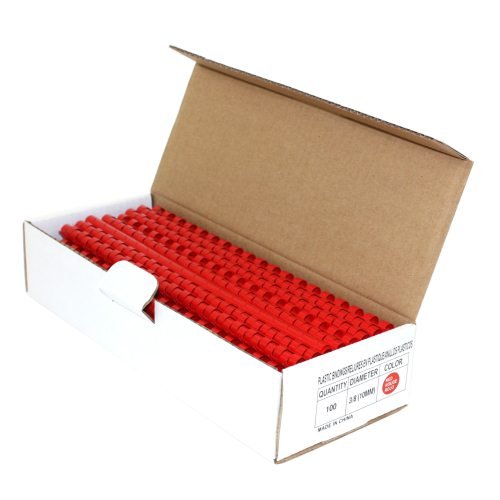 3/8" Red Plastic Binding Combs - 100pk