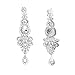 QNPRT 1920s 30s Long Dangle Earrings,Austrian Crystal Bridal Art Deco Style,Gatsby Flapper Jewelry Costume Accessories,Silver (Silver)