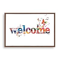 Framed Canvas Wall Art Welcome Canvas Prints Home Artwork Decoration for Living Room,Bedroom - 16x24 inches