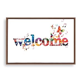 Framed Canvas Wall Art Welcome Canvas Prints Home Artwork Decoration for Living Room,Bedroom - 16x24 inches
