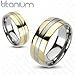 Jinique TIR-0012 Solid Titanium 2-Tone Gold IP Edges Band Ring; Comes Box (13)