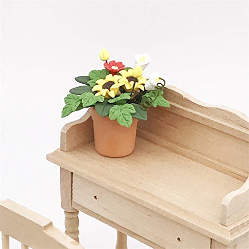 callm 1/12 Miniature Scene Model Dollhouse Accessories Mini Green Plant Flower Kid Toy for The 1:12 or 1:6 Scale Miniature Setting (Yellow) - Thumbnail 4