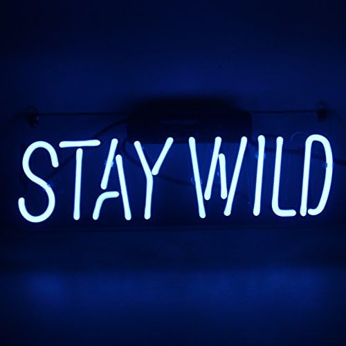 Neon Sign Blue STAY WILD Restaurant Store Home Bedroom Hotel Windows Beer Bar Pub Club Lamp Light Poster Artwork 12.6"x6.3"