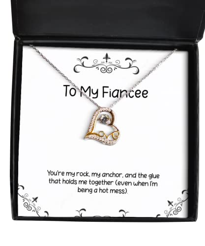 Unique Idea Fiancee Gifts, You're My Rock, My Anchor, and The Glue That Holds me, Birthday Love Dancing Necklace for Fiancee, Engagement Gift, Bridal Shower Gift, Wedding Gift