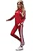 Akery Womens Sports Pullover Hoodie Tracksuit Sweat Pants Set 2 Pcs,Red,X-Large
