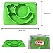 Silicone Children Placemat+3 Compartments Plate for Kids Babies Child Toddlers Food+Meal+Dining Table+Feeding+Prep NonSlip Mat Portable Travel Snail+FDA Approved+Microwave Safe Suction(Green)Kidwand