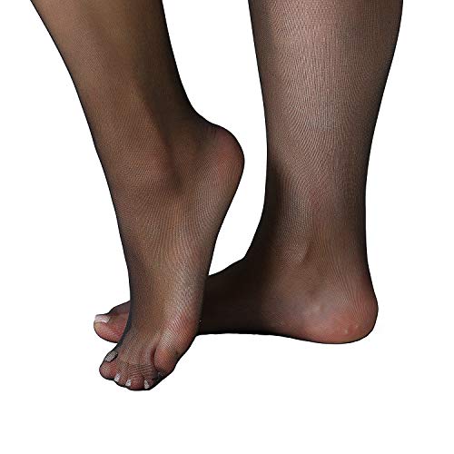MANZI 4 Pairs Plus Size Pantyhose for Women 20 Denier Sheer Stocking