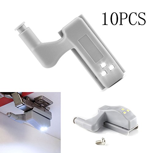 Houkiper Smart Cabinet Lights 0.18W/0.25W Wardrobe Wardrobe Cabinet Door Inner Hinge LED Sensor Lamp Night Light Cabinet Cupboard Closet Wardrobe Decoration Lighting for Home Kitchen Room Cool White10