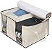 MISSLO Foldable Storage Bag Organizers 2 Divided Sections Underbed Organizer for Clothes Comforters Blankets (Beige)