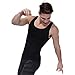 Shaxea Men's Seamless Compression Shirt, Body Slimmer Shapewear with Abs Abdomen Slim Undershirt Tank Top（XL,Black）