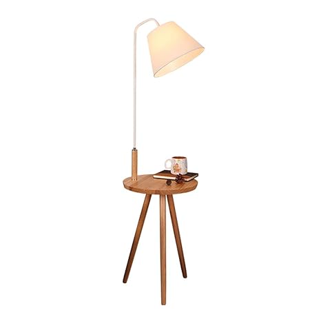 Pan Side Table With Attached Led Lamp Mid Century Modern