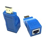 H-COME HDMI Extender, Up to 100ft HDMI Ethernet Network Extender Adapter Over RJ45 Cat5-e Cat6 Cable (Transmitter + Receiver, 1 Port RJ45)