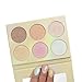 Beshine Highlighter Palette, 6-Color Highlighter Palette Brightening powder,Facial Stereoscopic Corrective Exquisite Powder for All Skin Types (Gold)