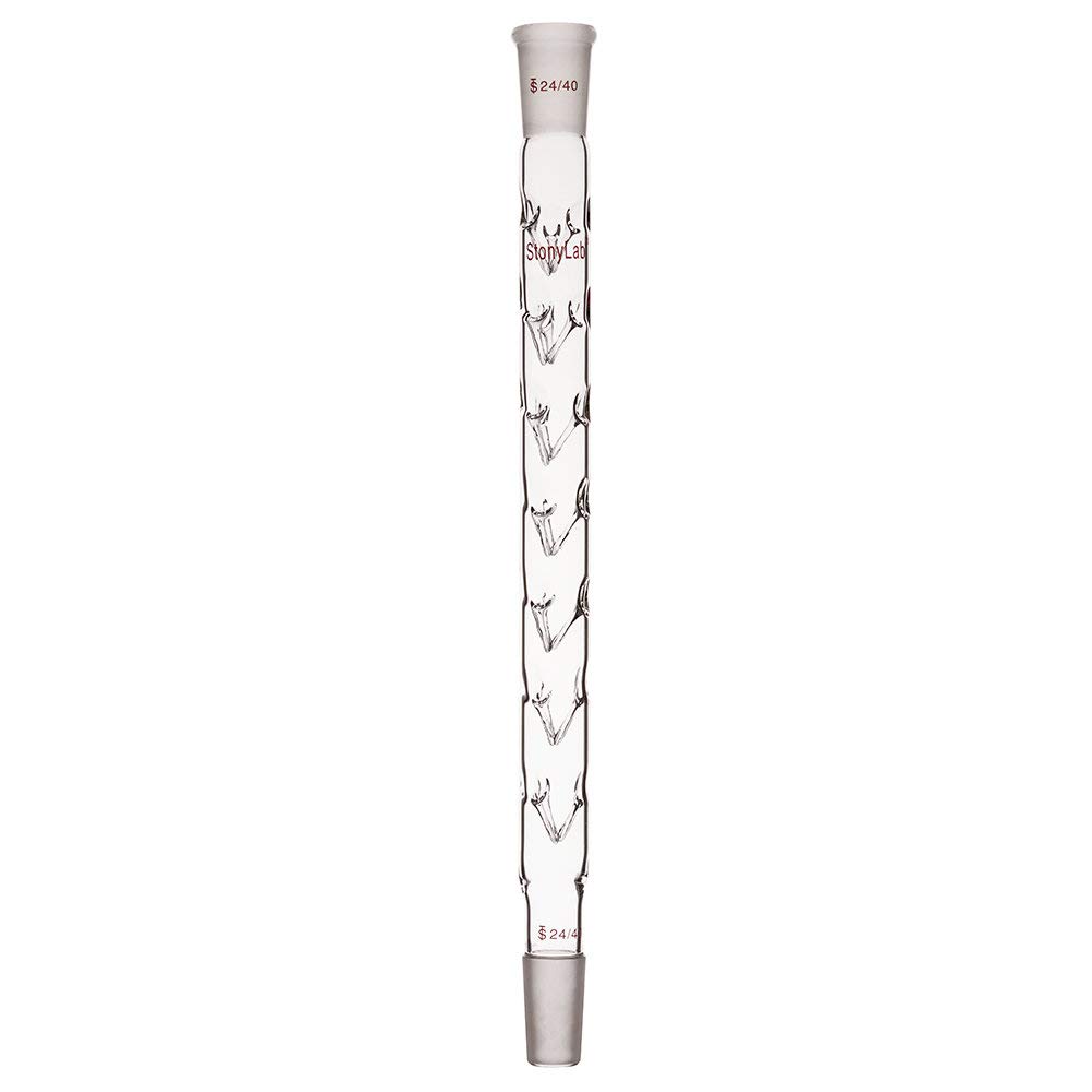 stonylab Vigreux Distillation Column, 24/40 300 mm Length Borosilicate Glass Fractional Distillation Column Vigreux Column with Indentations for Laboratory