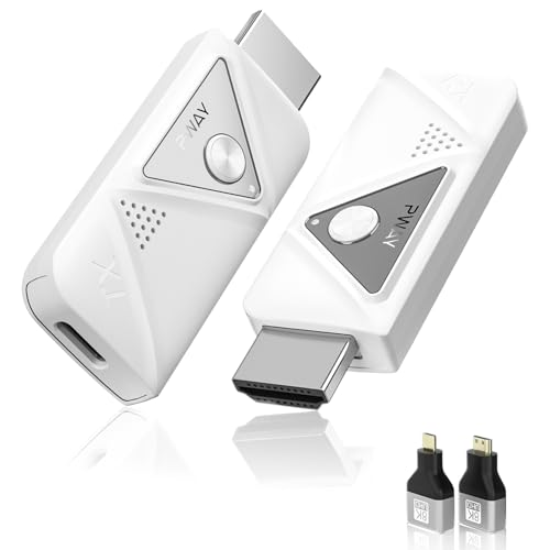 Transmisor y Receptor Inalámbrico HDMI de 50M, 5G/2.4G Extender Kit Extensor HDMI Inalámbrico Portáti Plug&Play Transmisión Inalámbrica para Ordenador Portátil/Cámara/TV Box/DVD/TIKTOK/Neflix