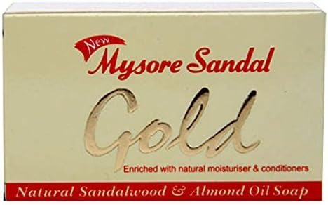 Mysore Sandal Gold Soap, 125 Grams Per Unit (Pack of 4) - Purest Sandalwood Soap - 100% Pure Essential Oils - Grade 1 Soap - TFM 80% - Suitable for ALL Skin Type - Enriched with Natural Moisturizer & Conditioners - Zero Dryness - Natural Sandalwood & Almond Oil Soap by KS&DL
