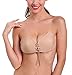 Aidoo Strapless Self Adhesive Reusable Padded Invisible Push Up Bra (Cup D, Angel Push Up Goddesses Nude)