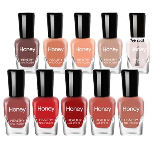 LBOYLOVE® 10 Pcs Easy Peel Off Nail Polish Set, Easy Peel Off & Quick Dry Nail Polish, Organic Water Based Non Toxic Nail Polish for Women and Teens (5ml)
