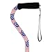 NOVA Designer Walking Cane with Offset Handle, Lightweight Adjustable Walking Stick with Carrying Strap, “Stars and Stripes” Design