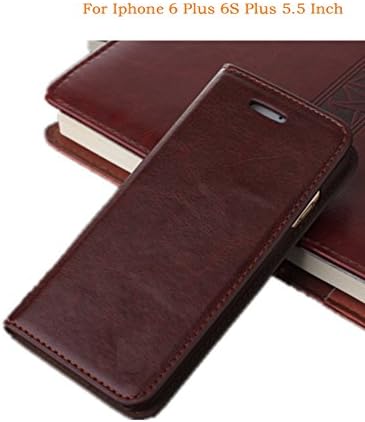 szwisechip For iPhone 6, 6S Plus Leather Wallet Case,Card Slot, Heavy Duty Protection, stand, Magnetic Closure Protective Stand Flip Cover Case for Apple iPhone 6, 6S Plus (Brown)