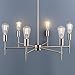 Bella LED Industrial Hanging Chandelier Light Fixture Brushed Nickel Linea di Liara LL-P250-BN
