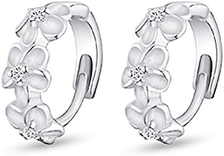 YULong Fashion Silver Plated Earrings Camellias Ear Buttons Female Fashion Plum Blossom Studs Earrings