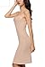 Bluetime Women's Sexy V Neck Slim Fit Spaghetti Strap Straight Dress Sleepwear (L, Nude)