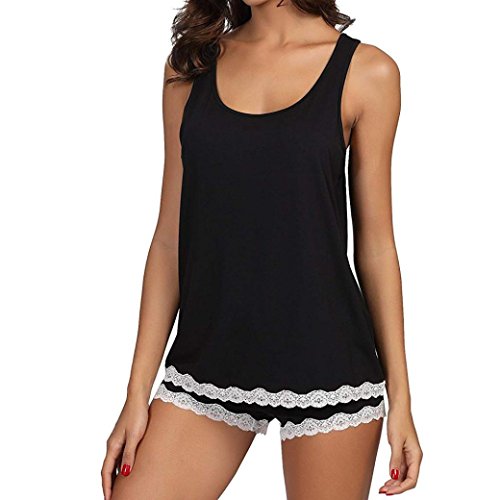 NACHILA Women's Pajama Set - Soft Viscose Bamboo Tank Top & Capri Pants, Ruffle Hem Sleepwear, Sleeveless Pjs - View #9