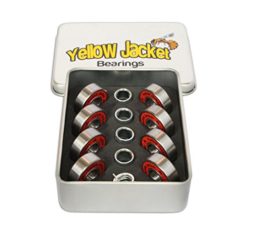 Yellow Jacket Premium Skateboard Bearings, Pro Longboard Bea