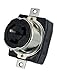 Leviton CS8369 50 Amp, 3PY, 250 Volt AC, Black and White Locking Flush Mount Receptacle, Industrial Grade, Grounding, California-Style, Black