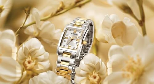 Two Tone Bulova Curved Watch Amazon Bulova Ladies' Classic Diamond