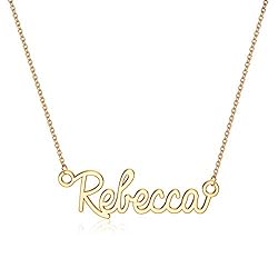 Turandoss Rebecca Necklace, 14K Gold Plated Name